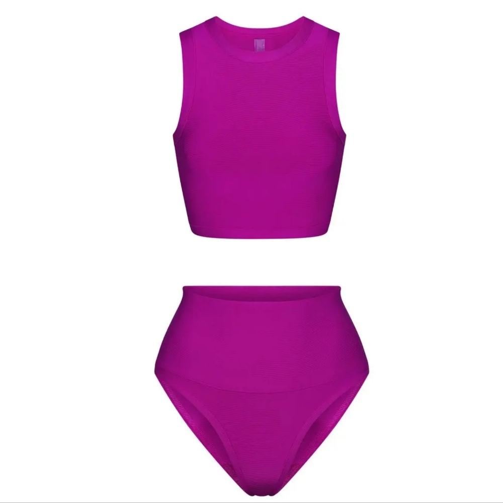 NWT SKIMS KNIT BEACHWEAR SET IN LOLLIPOP